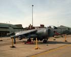 Right side view of a BAe Sea Harrier at rest; color